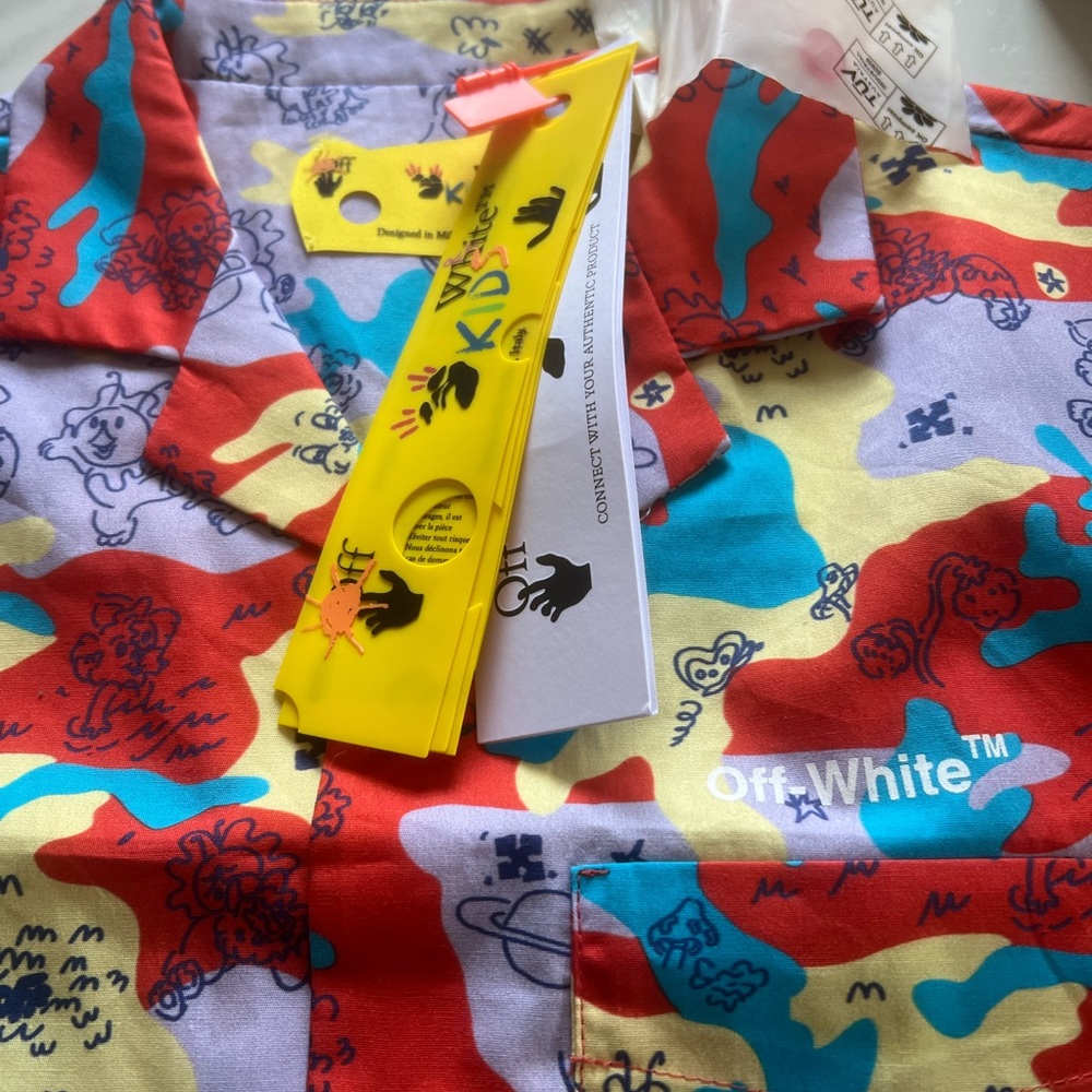 Kids off white bowling shirt